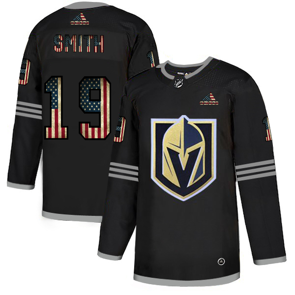 Vegas Golden Knights #19 Reilly Smith Adidas Men Black USA Flag Limited NHL Jersey